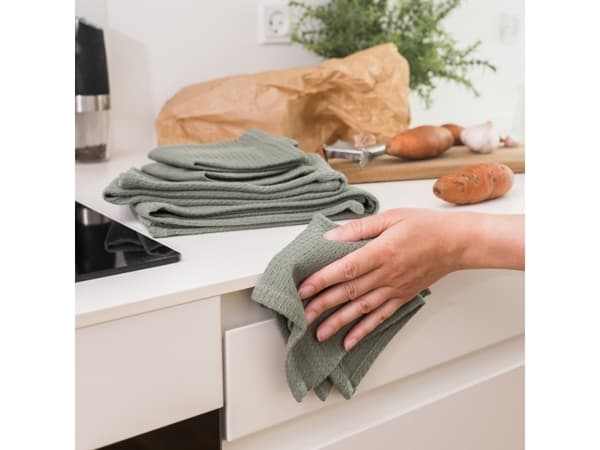 OlsenHome - Vaffel Karklude 28x28cm - 3 Pak Duck Green