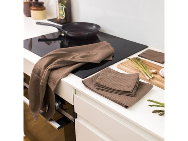 OlsenHome - Vaffel Viskestykker Walnut Brown 50x65 cm - 2 Stk