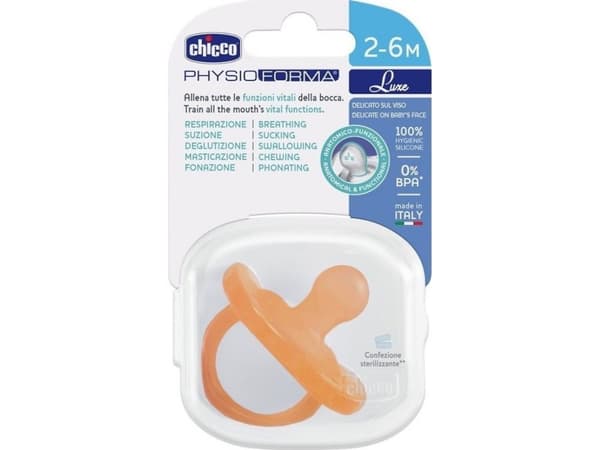 CHICCO_Physioforma Luxe alkometer silikon smokk 2-6m oransje