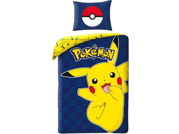 Pokemon Pikachu Sengetøj 140x200 cm - 100 procent bomuld