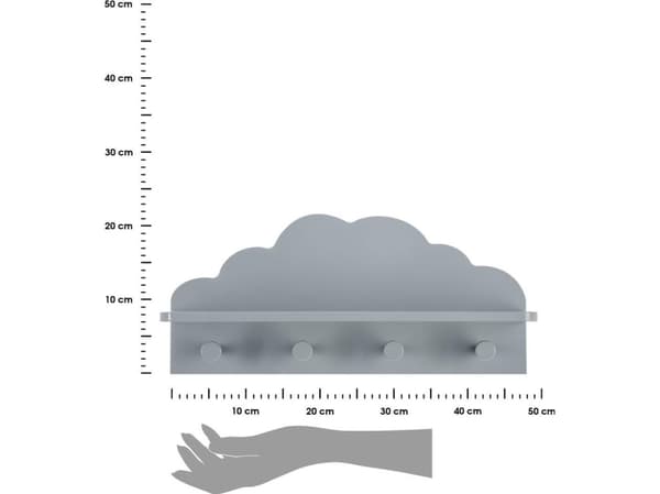 Atmosphera Szary wieszak ścienny Cloud z półką