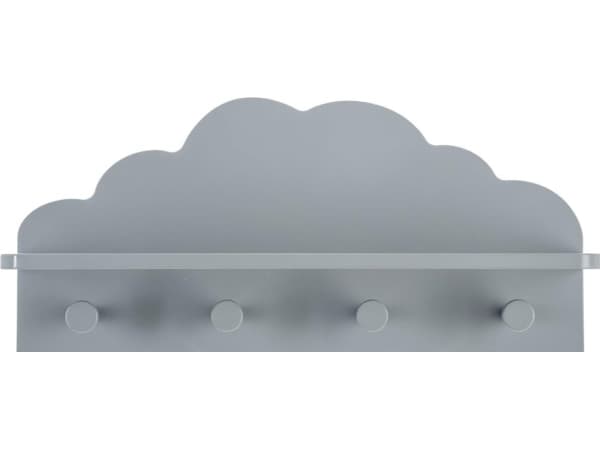 Atmosphera Szary wieszak ścienny Cloud z półką