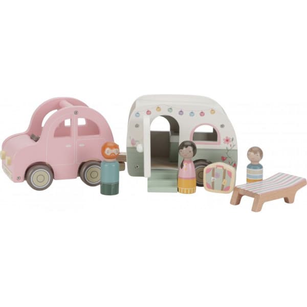Little Dutch - Træbil og campingvogn