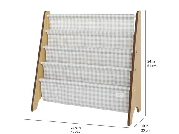 3 Sprouts Bogreol, Gingham beige