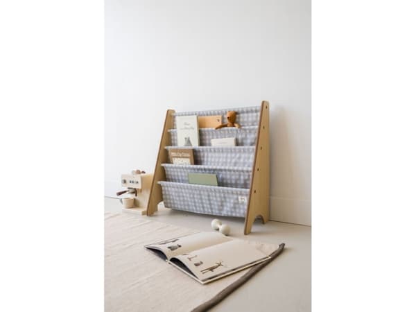 3 Sprouts Bogreol, Gingham blå