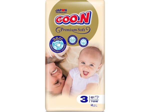 GOO.N GOO.N Premium Soft Diaper Tape _Size 3, 40 pcs., 7-12 kg