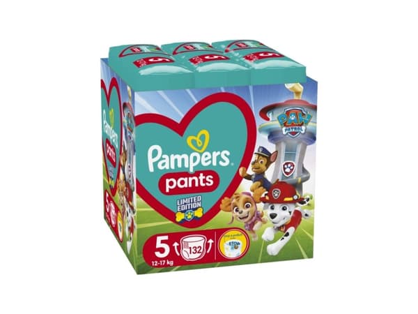 Pampers bukser Paw Patrol bleier, størrelse 5, 132 bleier, 12-17 kg
