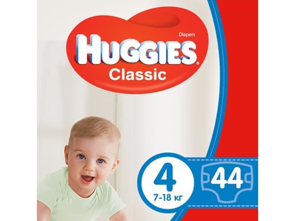 Huggies HUGGIES diapers CLASSIC 4, 7-18kg, 44 pcs., 2584131