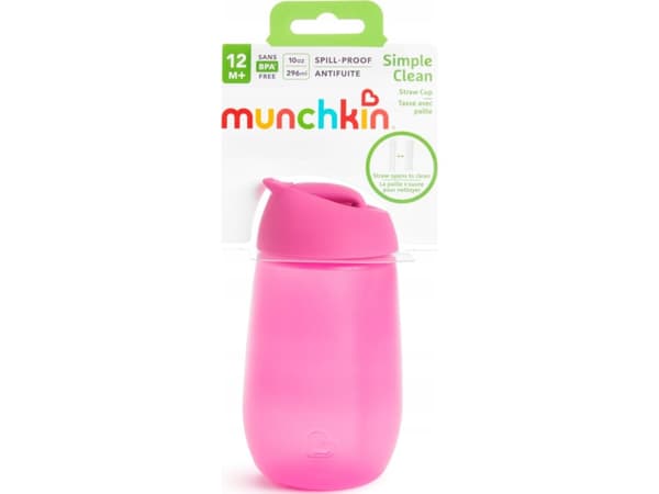 Munchkin MUNCHKIN straw cup SIMPLE CLEAN, 237ml, pink, 12m+, 90019