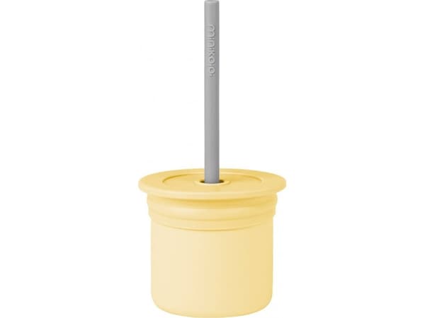 MINIKOIOI MINIKOIOI mini cup SIP+SNACK 2in1, 6m+, Mellow Yellow/Powder Grey, 101260006