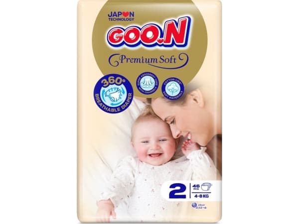 Go On GOO.N Premium Soft Diaper Tape _Size 2, 46 pcs., 4-8 kg
