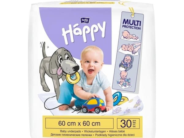 Happy HAPPY underpads 60x60cm, 30 pcs.