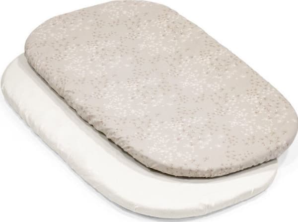 STOKKE STOKKE SNOOZI Fitted Sheet 2-pack OCS Dandelion Beige, Vanilla Cream, 629701