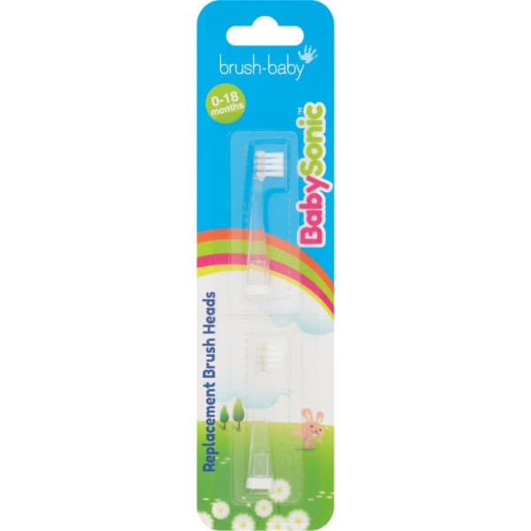 Brush Baby BabySonic vauvasähköhammasrhan vaihtoharja. 0-18kk, 2 kpl