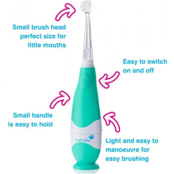 Brush Baby BabySonic barn elektrisk tandborste, grön