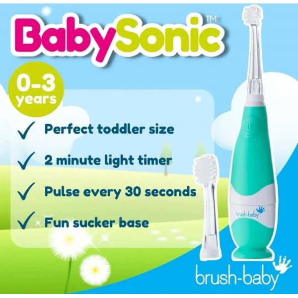 Brush Baby BabySonic barn elektrisk tandborste, grön