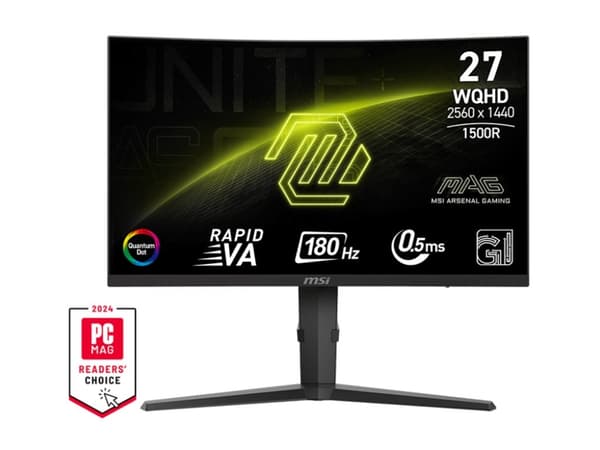 MSI MAG 275CQRF QD E2 - LED-skärm - spel - böjd - 27" - 2560 x 1440 WQHD @ 180 Hz - Rapid VA - 300 cd/m² - 5000:1 - 0.5 ms - 2xHDMI, DisplayPort, USB