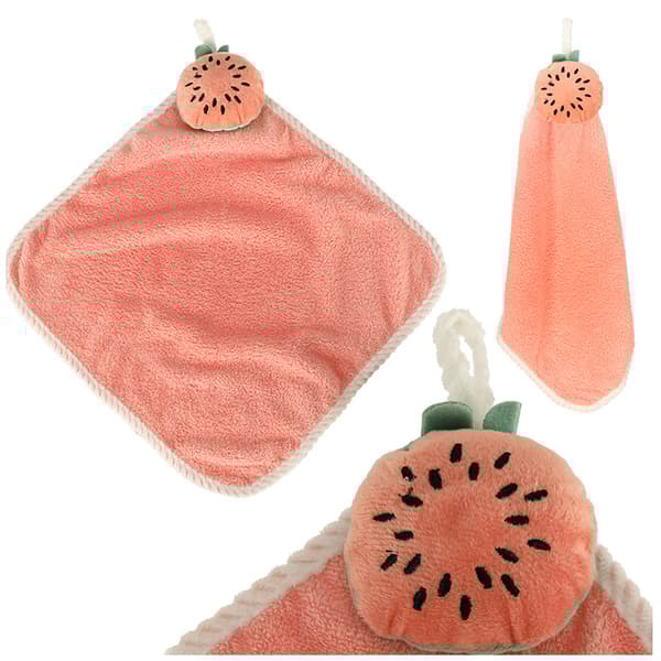 Børnehåndklæde til børnehave, 30x30cm, pink vandmelon
