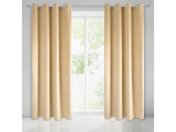 Eurofirany Gardin Pierre beige, ringar 140x250 cm
