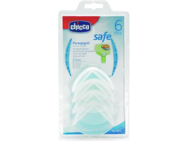 Chicco 00060806000000, Barnesikringer for hjørner, 4 stykker, Hvit, Plastikk, Blister