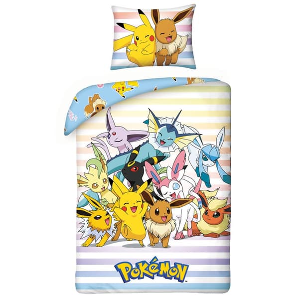 Puuvillaiset vuodevaatteet 160x200+1p70x80 Pokemon