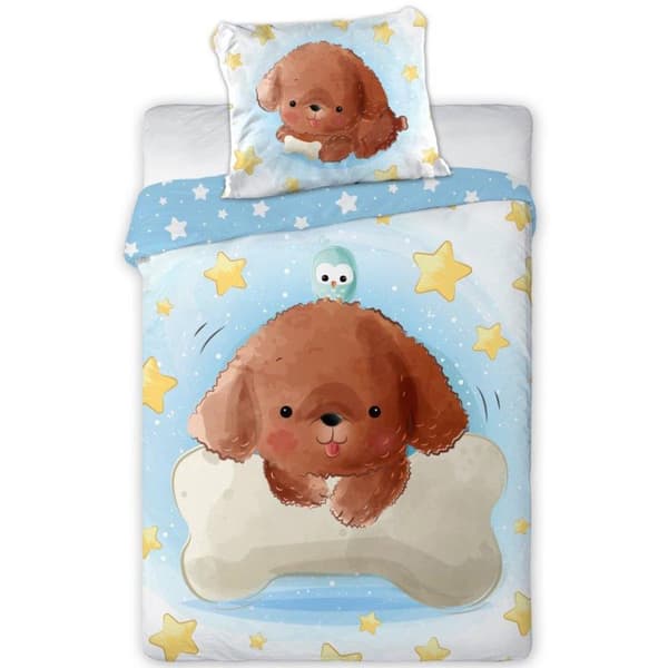 Bomuld sengetøj 100x135 + 40x60 Hund