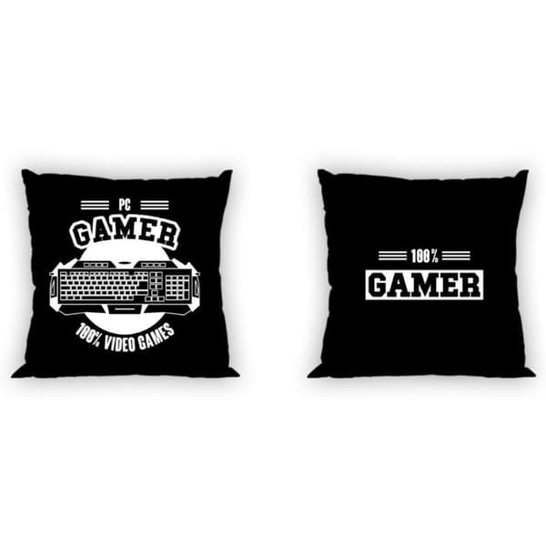 Bomuldspudebetræk 40x40 Game, sort