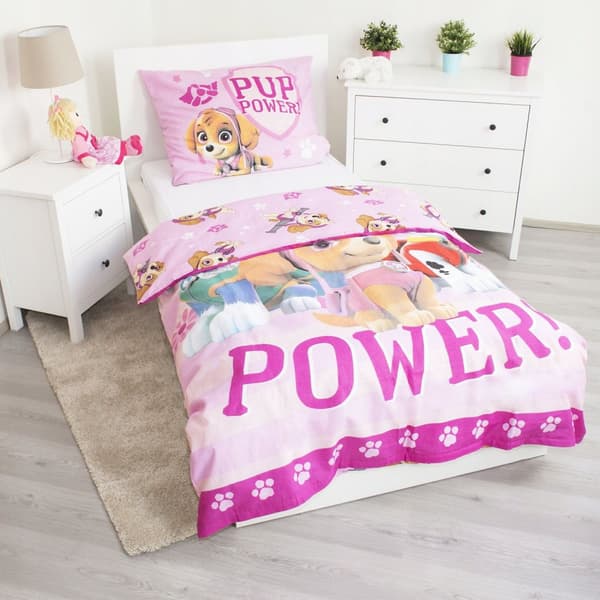 Sängkläder i bomull 160x200+1p70x80 Paw Patrol Skye