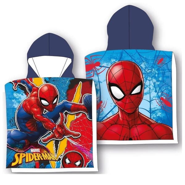Hætte poncho håndklæde 55x110 Spiderman