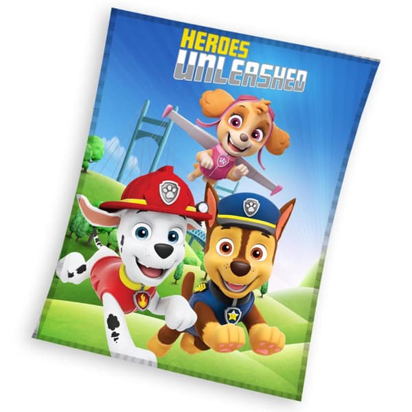 Barnfilt 150x200 Paw Patrol heroes (korall)