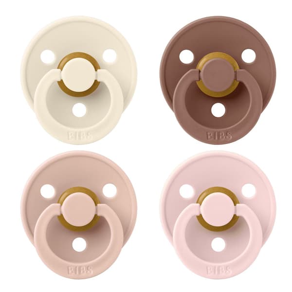 BIBS - Pacifier Colour 4 PACK - Ivory/Blush/Woodchuck/Blossom - Size 2
