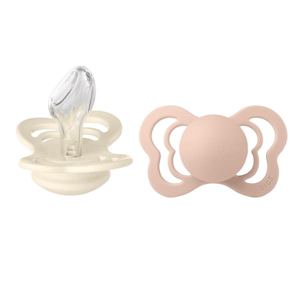 BIBS - Pacifier Couture 2 PACK - Ivory/Blush - Size 2