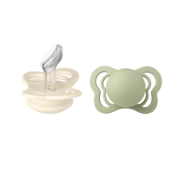 BIBS - Pacifier Couture 2 PACK - Ivory/Sage - Size 1