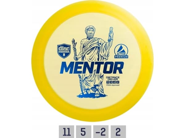 Discgolf DISCMANIA Distance Driver MENTOR Active Premium Keltainen 11/5/-2/2