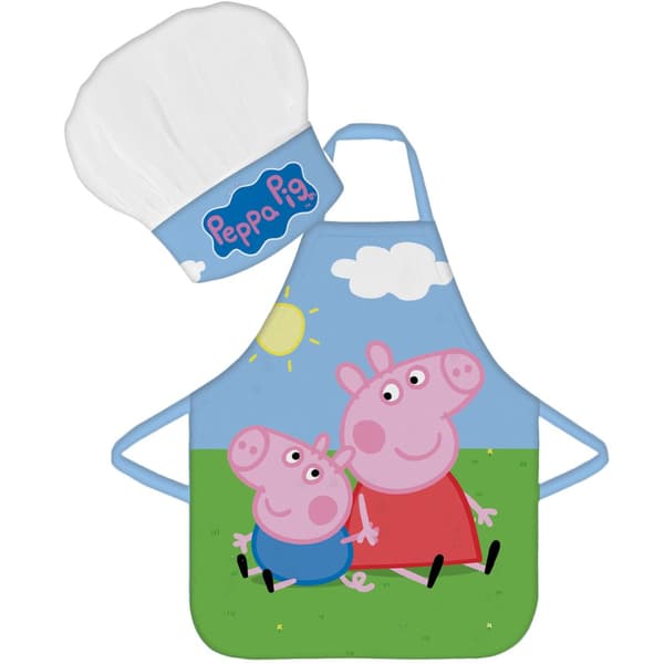 Peppa ja George lasten esiliina ja hattu