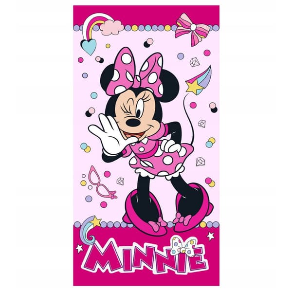 Bomullshandduk 70x140 Minnie Mouse fuchsia