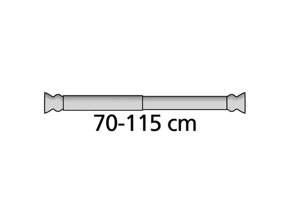 WENKO 19211100, Pyöreä suihkuverhon tanko, Valkoinen, Alumiini, 70 cm, 115 cm, 2 cm
