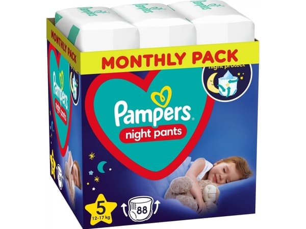 Pampers Nattblöjor-Blöjor, Storlek 5, 88 blöjor, 12kg-17kg