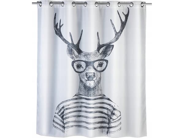 Kleine Wolke Mr Deer duschdraperi, textil, 180x200 cm, WENKO