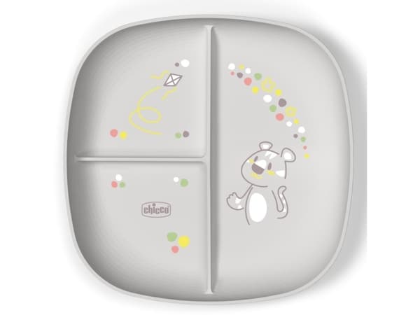 Chicco 00016003350000, Småbarnstallerken, Grå, Gutt/Jente, 1 år, 168 g, 210 mm
