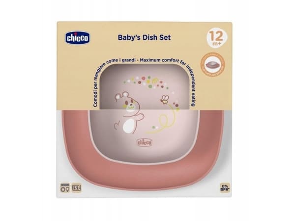 CHICCO-1600215- 2 TALLERKENER ROSA 12M+