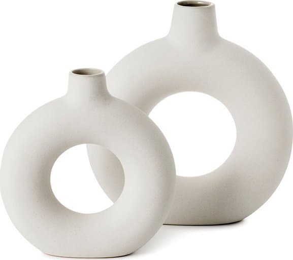 OlsenHome - Rund keramikvas - 2-pack