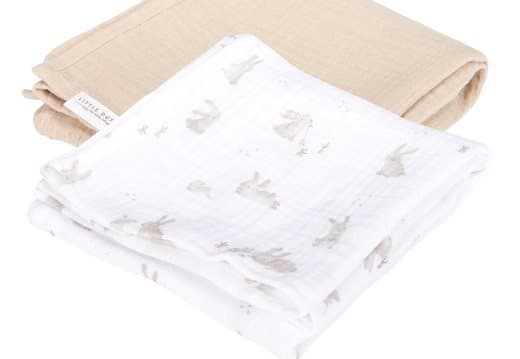 Little Dutch - Swaddles muslin Baby Bunny - Beige - 70 x 70 cm