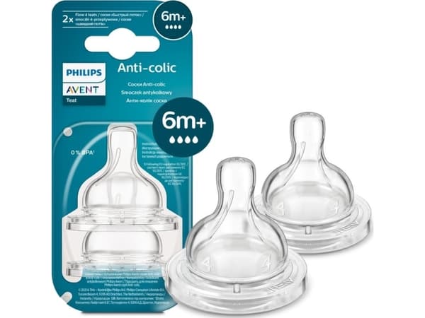 Philips Smokk Philips Avent Anti-Colic SCY764/02, 6 måneder+, 2 stk.