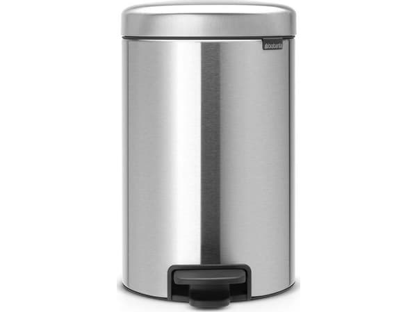 Brabantia 113604 Newicon pedalbøtte med plastbøtte, 12 L - matt stål
