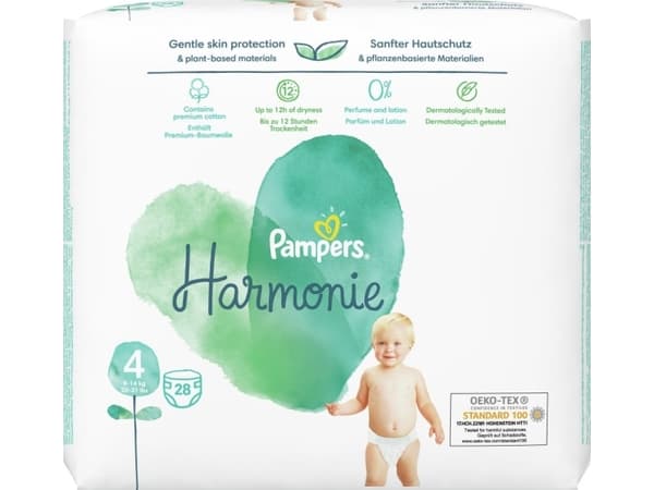 Pampers Pampers Harmonie blöjor, Storlek 4, 28 st, Blöjor, 9kg-14kg, 81754112