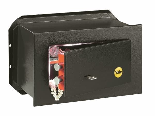 Yale YWV/230/KB1, Wall safe, Black, 2 Keys, Metal, Wall, 1 shelves