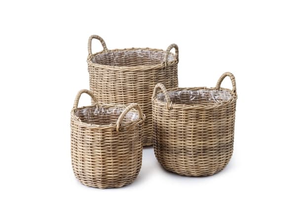 Rattan plantekurve i natur - 3 stk