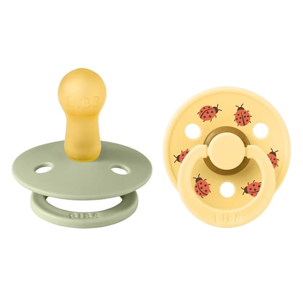 BIBS - Pacifier Studio Colour 2 PACK Ladybug Latex - Sage - Size 2