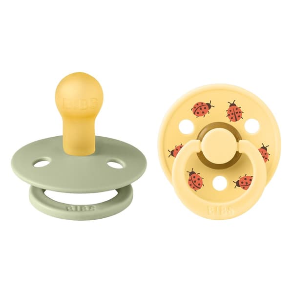 BIBS - Pacifier Studio Colour 2 PACK Ladybug Latex - Sage - Size 1
